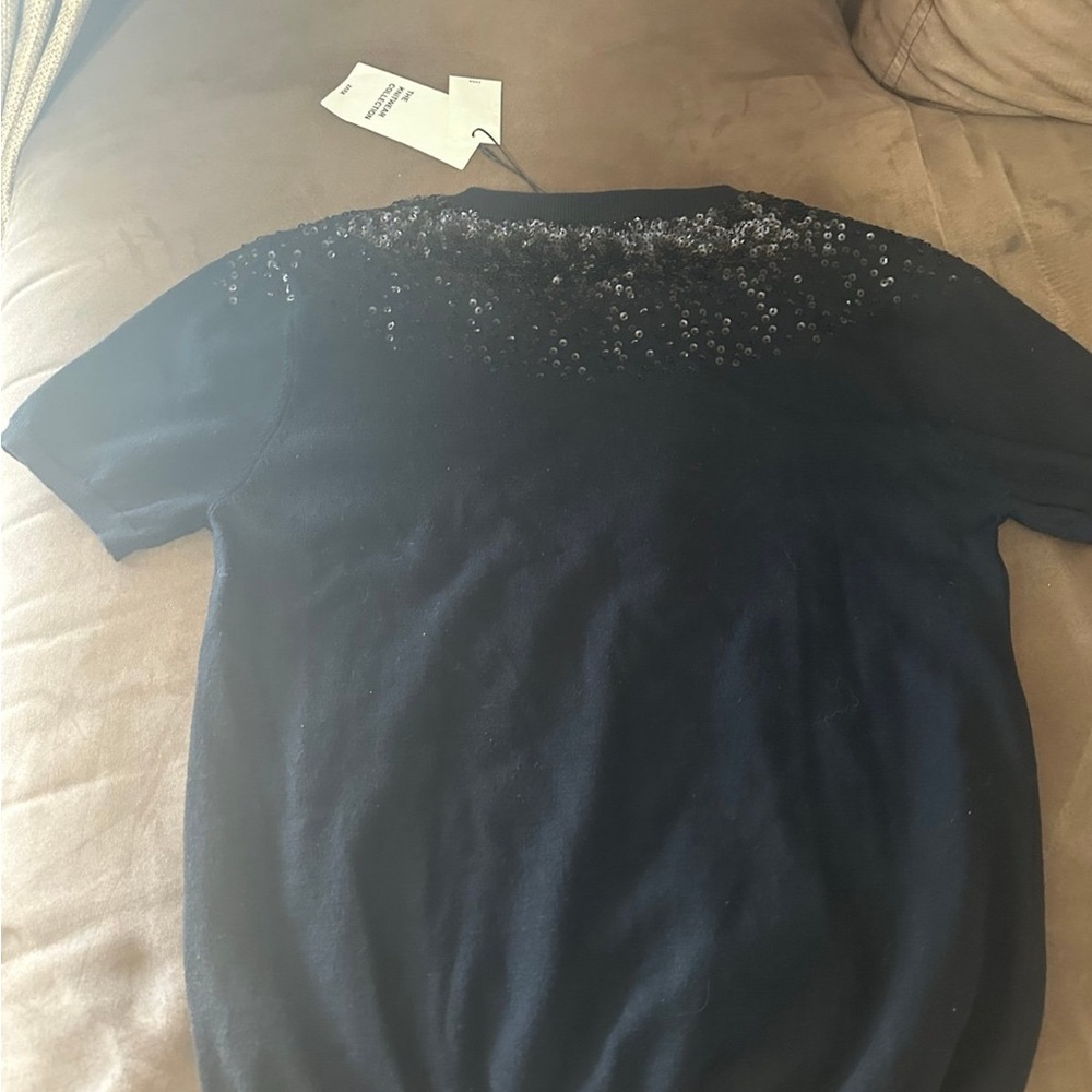 Zara Black Sequin Knit Top - Picture 5 of 5